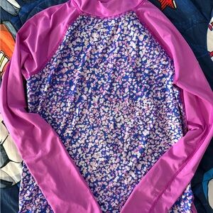Land’s End Girls Size 14/16 Long Sleeve Rash Guard